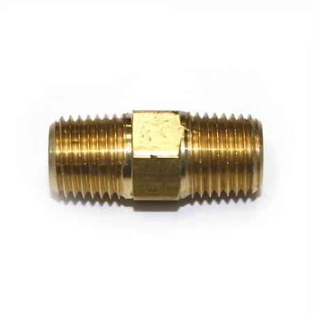 Interstate Pneumatics 1/4 Inch NPT Male Brass Hex Nipple, PK 50 FA414-50K